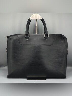 Louis Vuitton Epi Leather Business Briefcase Laptop Bag Black